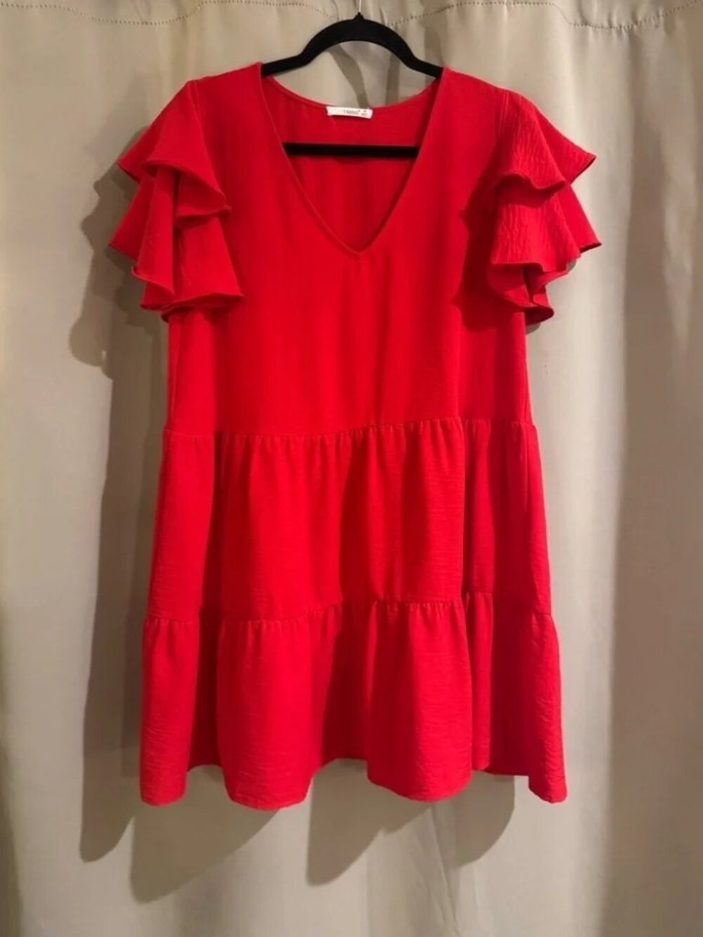 Timing Red Apparel Ruffle Dress